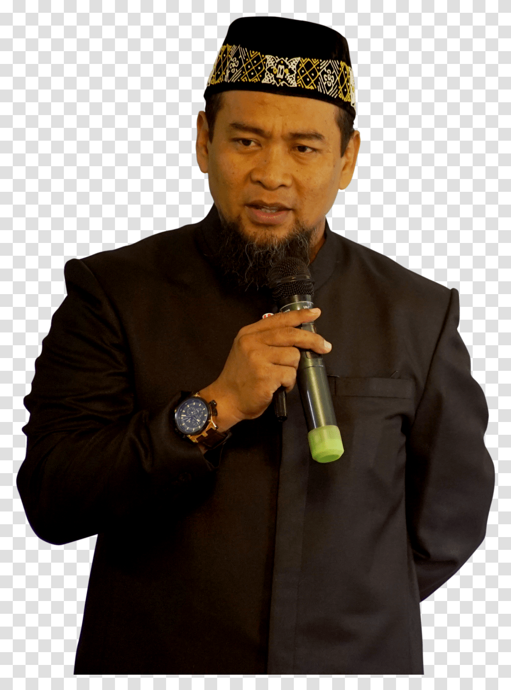 Download Uzma Media Zulkifli Muhammad Uzma, Person, Clothing, Wristwatch, Microphone Transparent Png