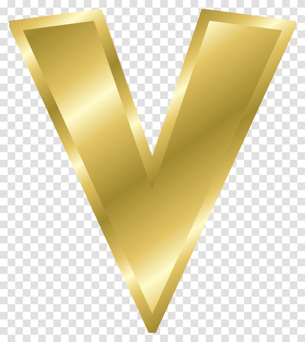 Download V Alphabet Golden Letter V, Trophy, Lamp, Gold Medal Transparent Png
