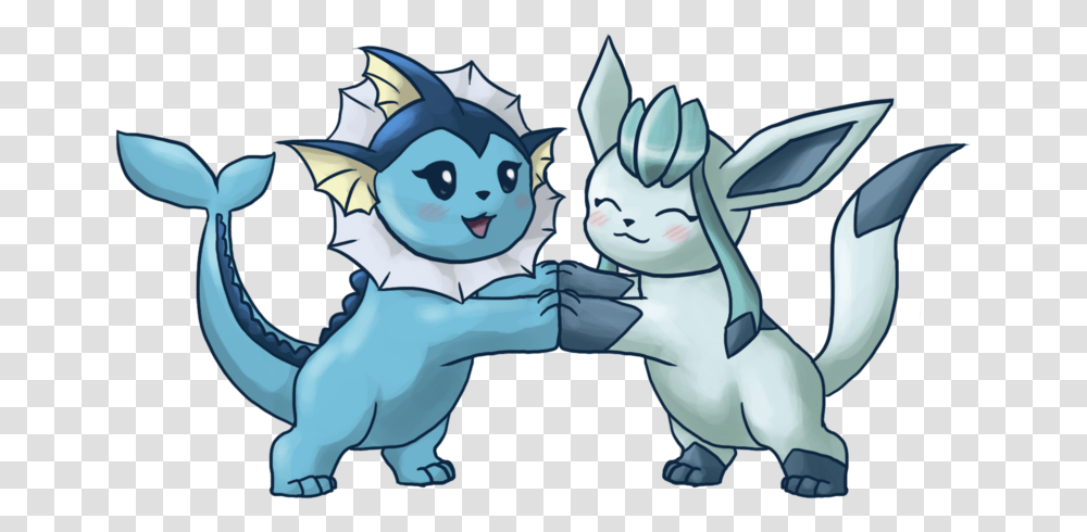 Download Vaporeon And Glaceon Wallpaper Pokemon Glaceon Pokemon Glaceon And Vaporeon, Dragon, Outdoors, Art, Nature Transparent Png