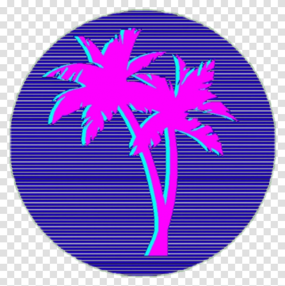 Download Vaporwave Vaporwave Palm Tree, Purple, Sphere, Symbol, Graphics Transparent Png