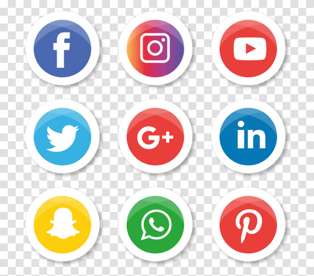 Download Vector Free Media Icons Set Logo Illustrator Social Media Icons White, Label, Text, Number, Symbol Transparent Png