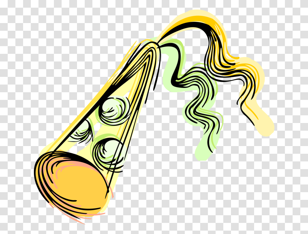 Download Vector Illustration Of Birthday Party Or New Years Clip Art, Musical Instrument, Horn, Brass Section, Bugle Transparent Png