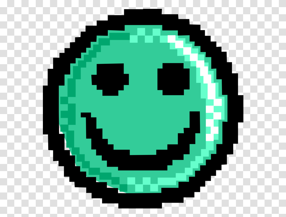 Download Vector Illustration Of Pixelated Bitmap Happy Face Deadpool Logo Pixel Art, Green, Rug, Symbol, Recycling Symbol Transparent Png