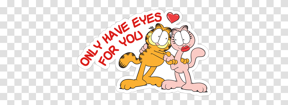 Download Viber Sticker Garfield Love Garfield Love Happy, Animal, Wildlife, Mammal, Amphibian Transparent Png