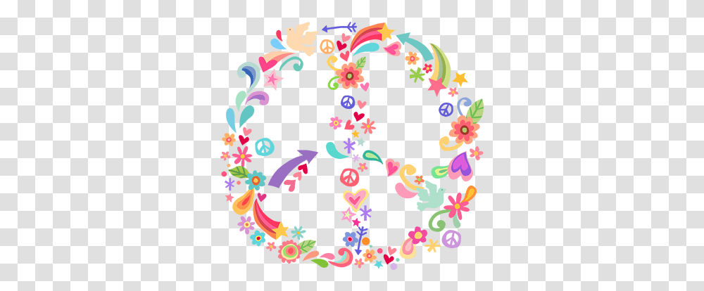 Download Vinilo Decorativo Paz Hippie Simbolo Da Paz Colorido, Floral Design, Pattern, Graphics, Art Transparent Png