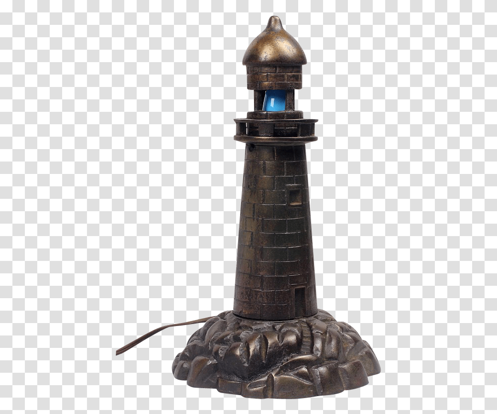 Download Vintage Bronze Finish Lighthouse Light House Lighthouse, Architecture, Building, Tower, Fire Hydrant Transparent Png