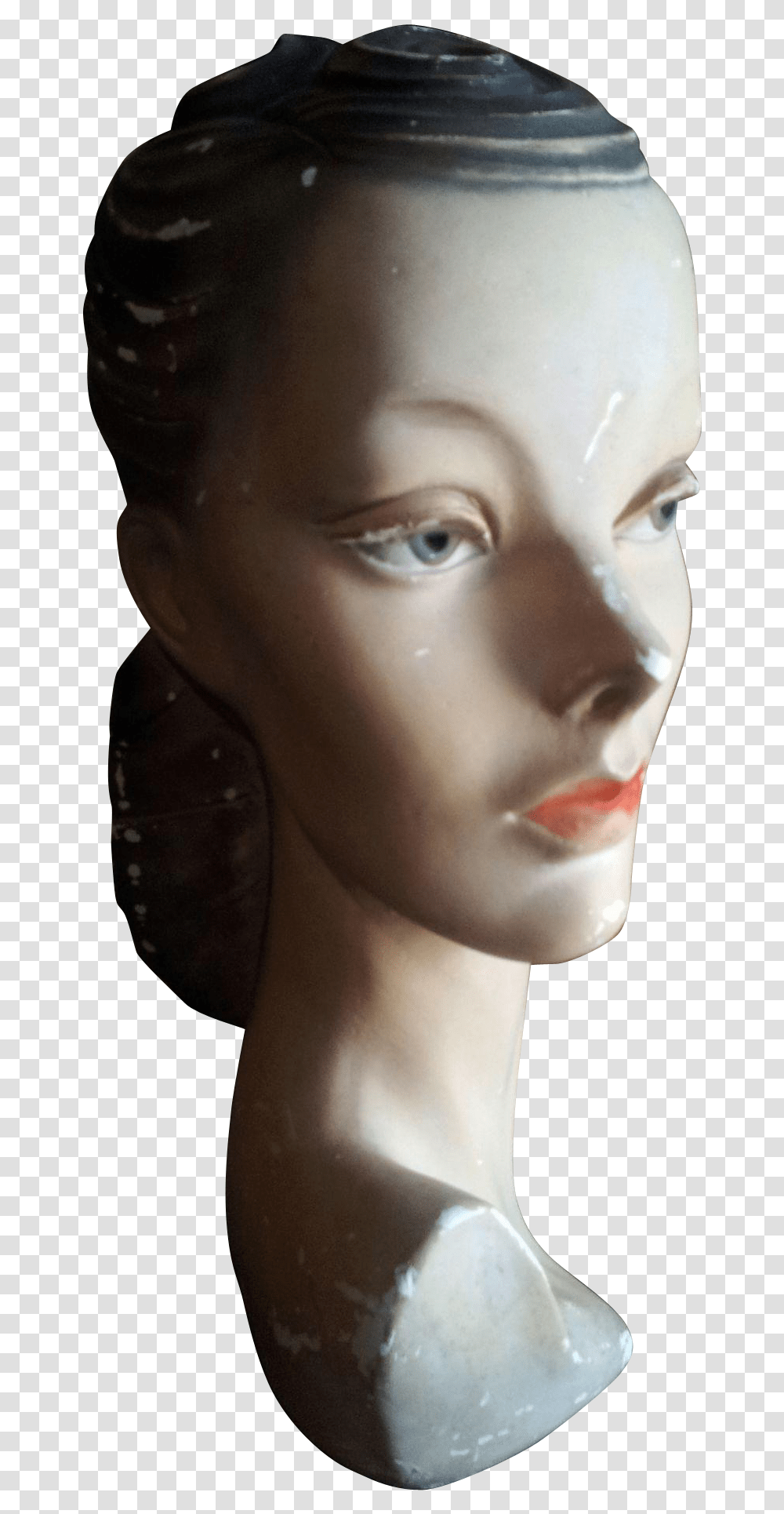 Download Vintage Chalk Mannequin Head Hair Design, Face, Person, Human, Mouth Transparent Png