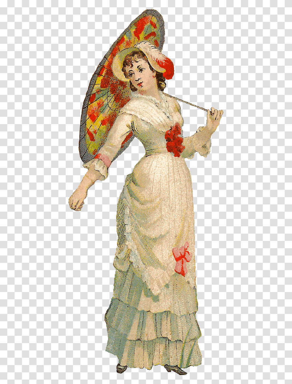Download Vintage Lady Umbrella Victorian Woman, Dance Pose, Leisure Activities, Performer, Person Transparent Png