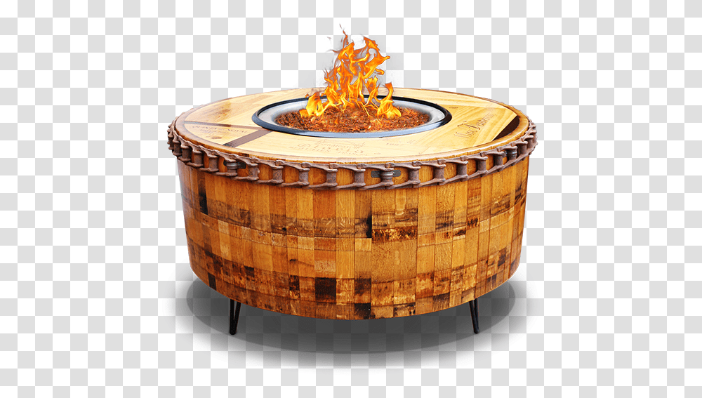 Download Vita Vino Wine Barrel Fire Pit Image With No Wood Barrel Style Fire Pit, Jacuzzi, Tub, Hot Tub, Flame Transparent Png