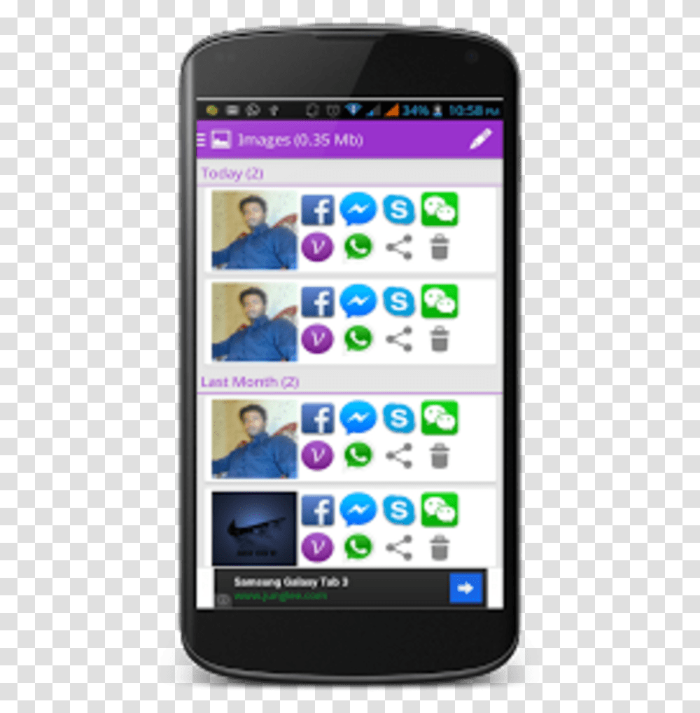 Download Vshare Easy Share For Viber 1 For Android Technology Applications, Mobile Phone, Electronics, Cell Phone, Person Transparent Png