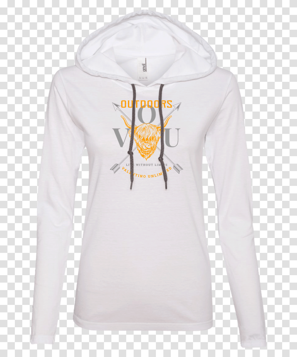 Download Vuo Bull And Crossed Arrows Ladies' Ls T Shirt Long Sleeve, Clothing, Apparel, Hoodie, Sweatshirt Transparent Png