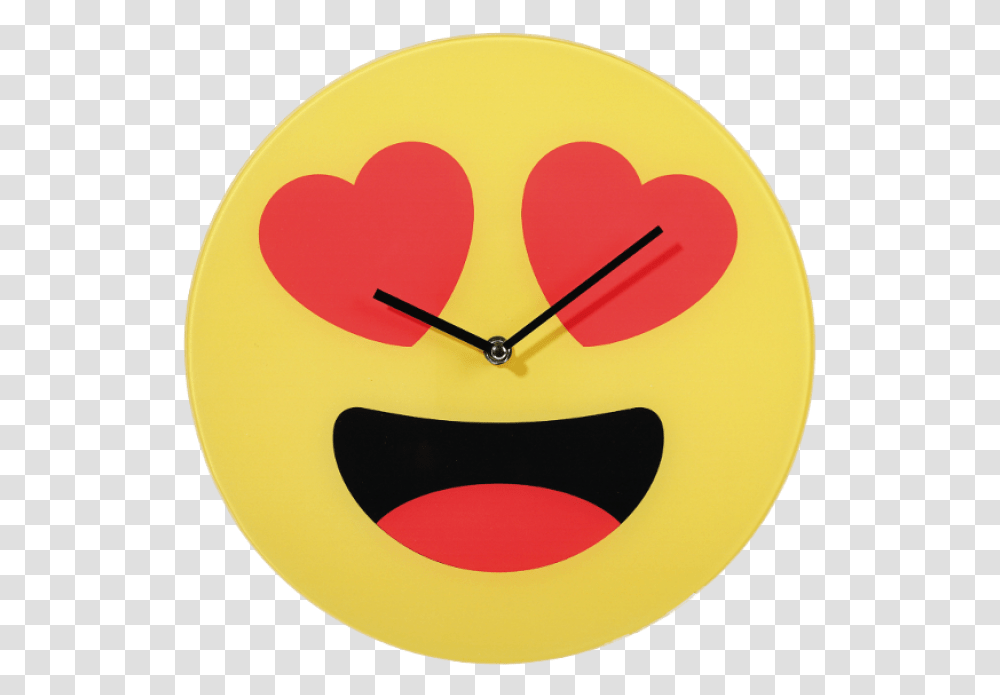 Download Wall Clock Emoji Love Clock With Emoji, Analog Clock Transparent Png