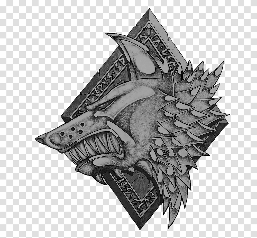 Download Warhammer 40k Space Wolves Logo Hd Warhammer 40k Space Wolves Logo, Statue, Sculpture, Art, Dragon Transparent Png