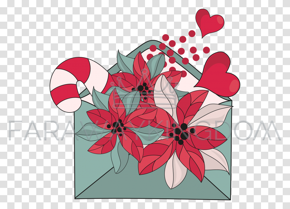 Download Warm Wishes Merry Christmas Cartoon Vector Poinsettia, Graphics, Floral Design, Pattern, Plant Transparent Png