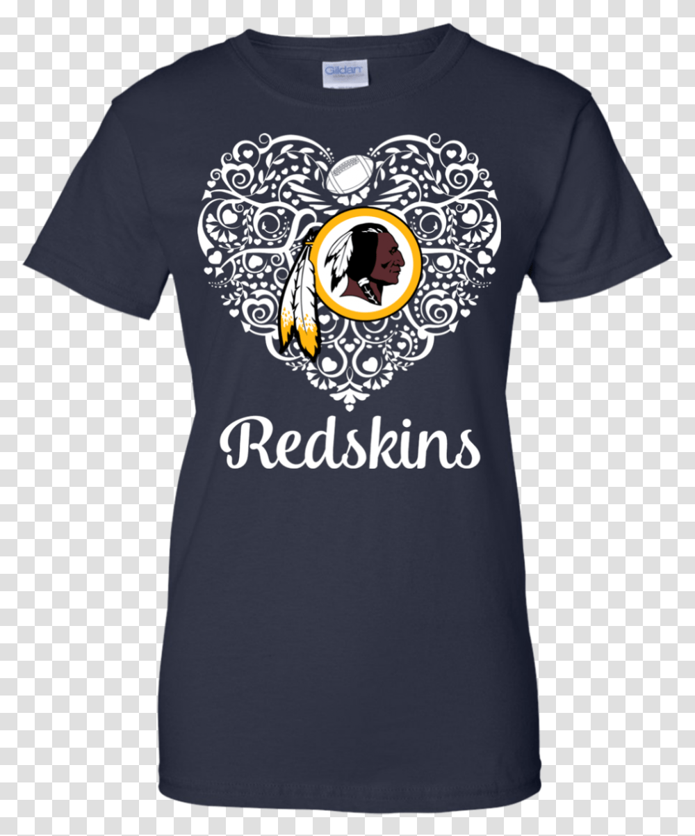 Download Washington Redskins Football Lace Heart With Logo T Image, Clothing, Apparel, T-Shirt, Sleeve Transparent Png