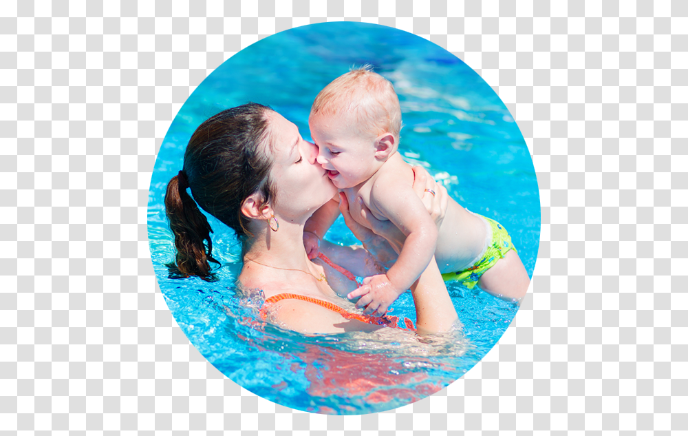 Download Water Babies Swimming Pool Image With No Swimming Pool, Person, Kissing, Female, Baby Transparent Png