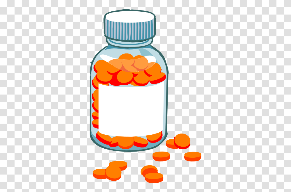Download Water Bottle Clip Art Drug Clipart Image With Medicine Bottle Clipart, Jar, Food, Medication, Pill Transparent Png