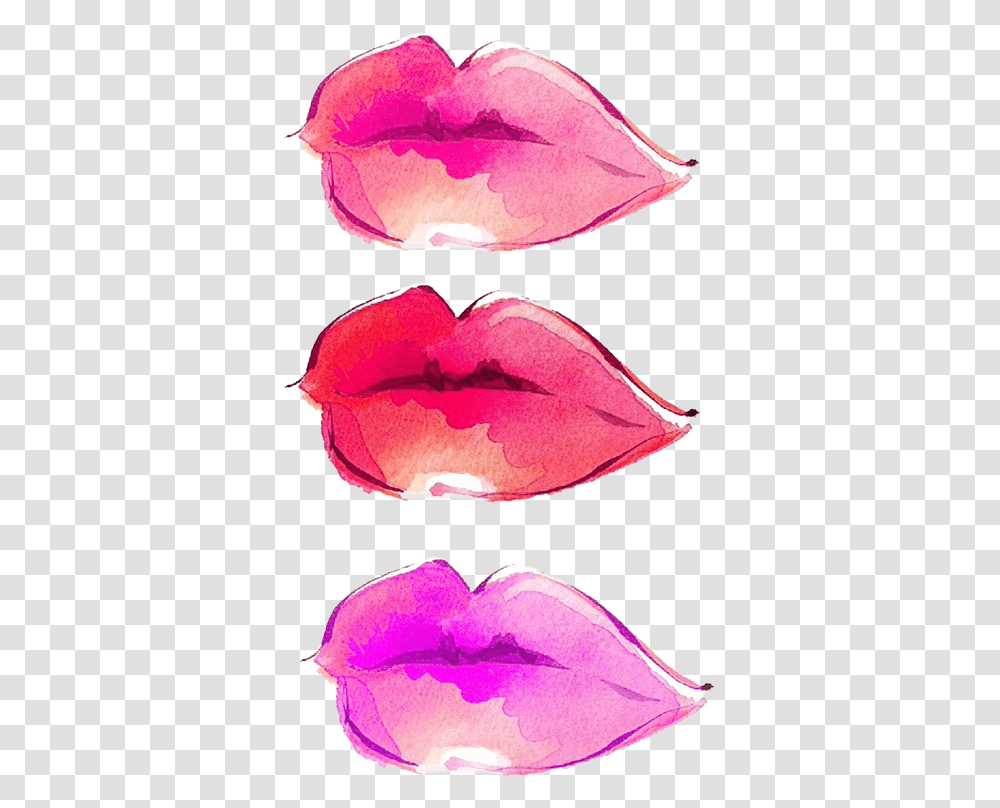 Download Water Color Lips Watercolor Lip Full Watercolour Lips, Petal, Flower, Plant, Blossom Transparent Png