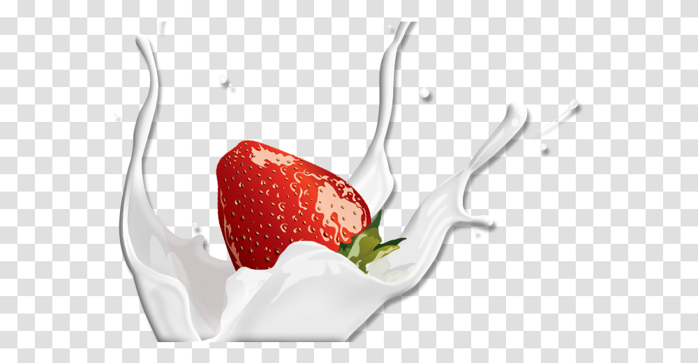 Download Water Splash Strawberry Image With No Food, Plant, Fruit, Milk, Beverage Transparent Png
