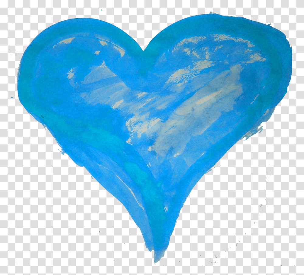 Download Watercolor 1 Image Watercolor Blue Heart, Ice, Outdoors, Nature, Cushion Transparent Png