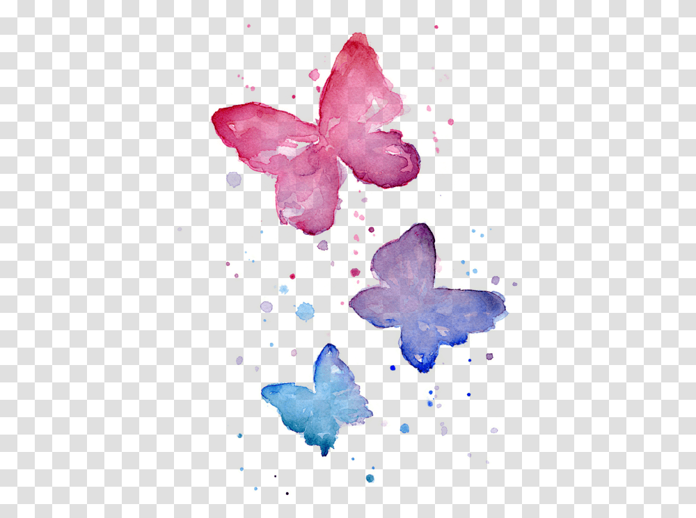 Download Watercolor Butterfly Background Full Watercolor Butterfly Background, Ornament, Pattern, Fractal, Art Transparent Png