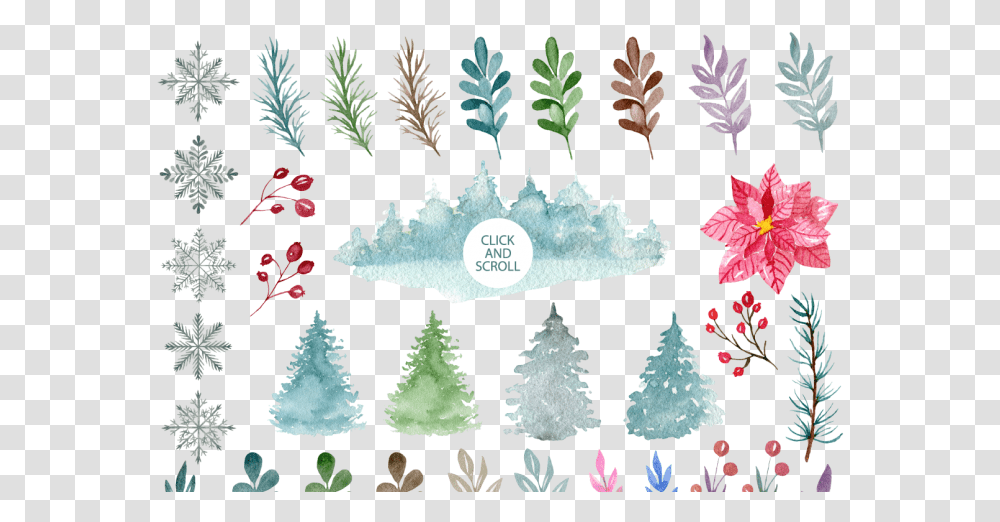 Download Watercolor By Juliabadeeva Christmas Tree Christmas Tree, Plant, Leaf, Ornament, Pattern Transparent Png