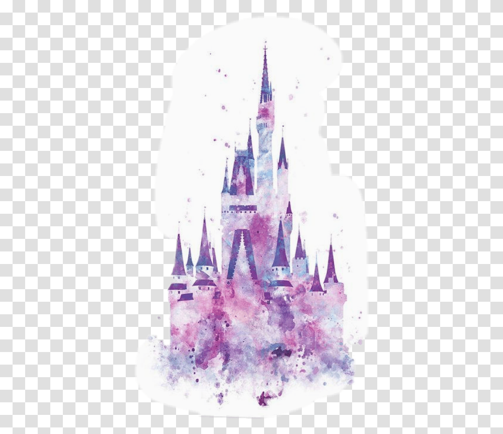 Download Watercolor Disney Castle Silhouette Watercolor Print Castle, Clothing, Plant, Purple, Outdoors Transparent Png