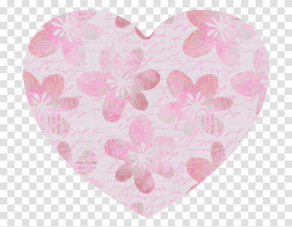 Download Watercolor Flower Pattern Heart, Rug, Lace, Plant, Blossom Transparent Png