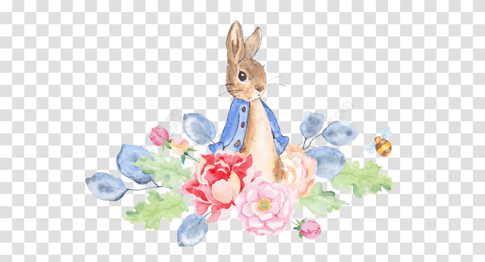 Download Watercolor Flowers Bouquet Peter Rabbit Peter Rabbit, Graphics, Art, Snowman, Floral Design Transparent Png