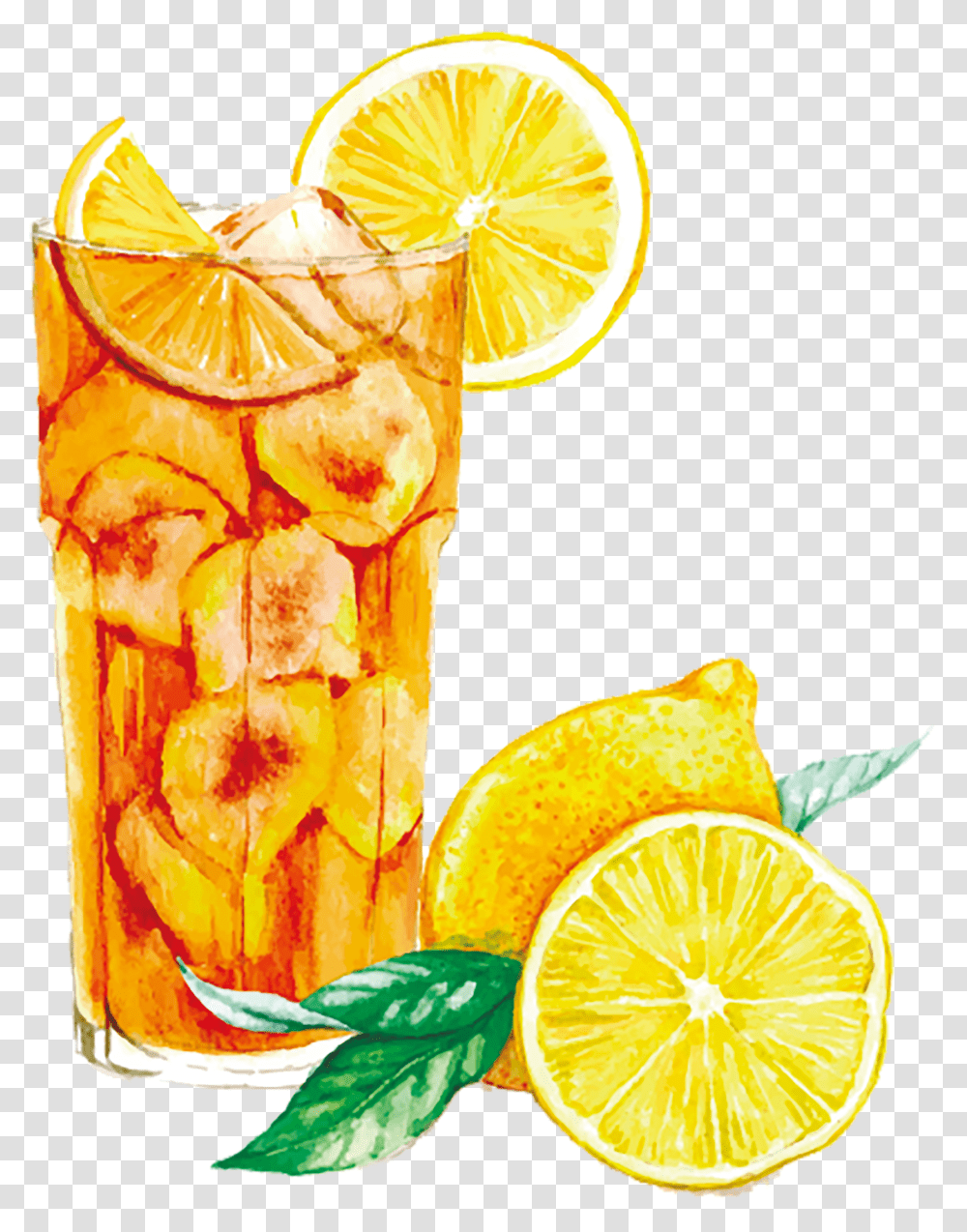 Download Watercolor Margarita Free Stock Orange Ice Tea Watercolor, Lemonade, Beverage, Drink, Citrus Fruit Transparent Png