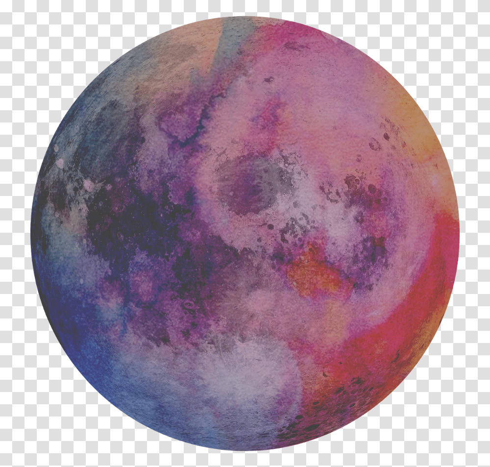 Download Watercolor Moon By Kt Art Artistic Sticker Sphere, Outer Space, Night, Astronomy, Outdoors Transparent Png