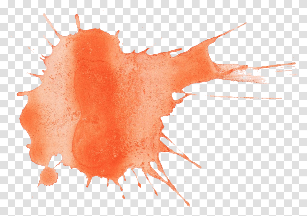 Download Watercolor Splatter Watercolor Orange, Stain Transparent Png