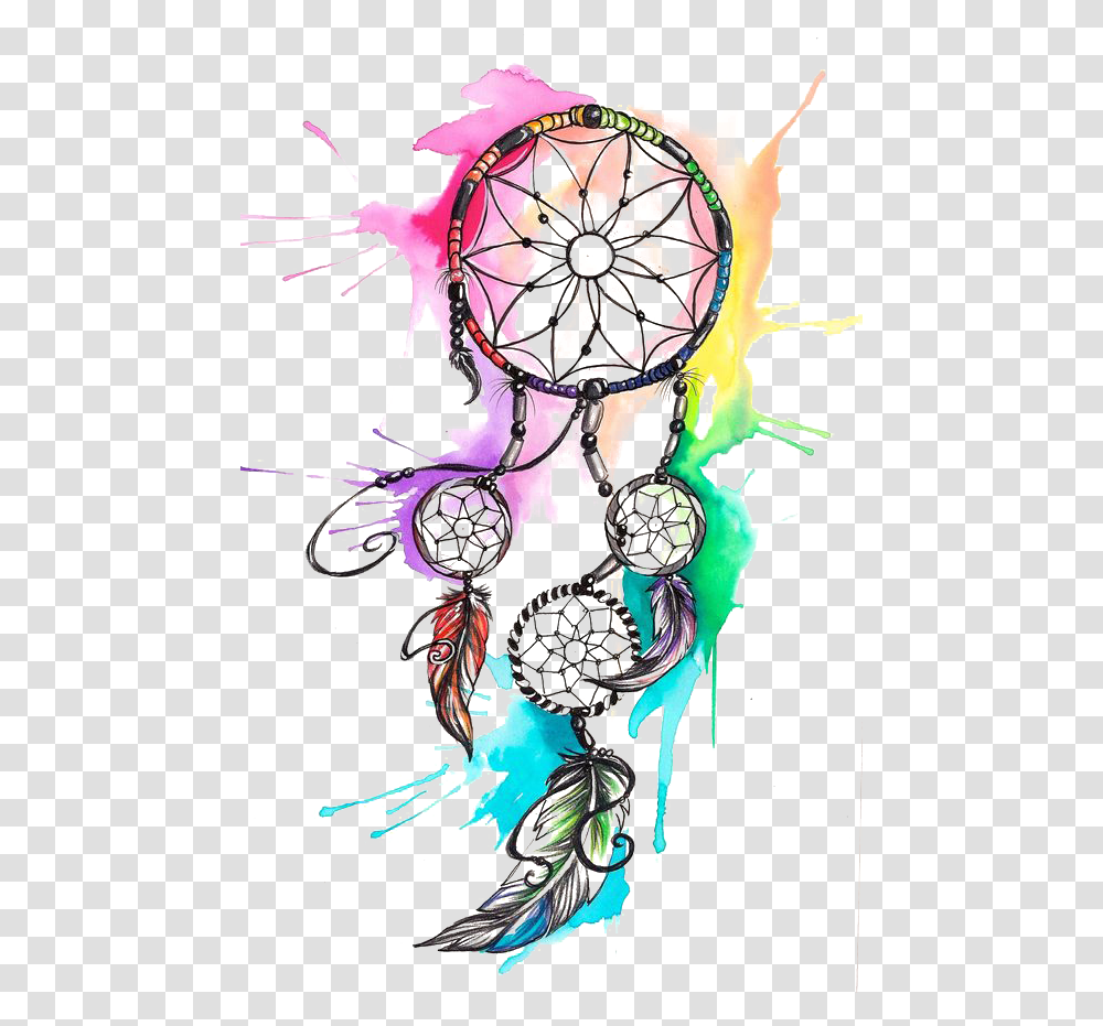 Download Watercolor Tattoo Dreamcatcher Free Dream Catcher Drawing Ideas, Graphics, Art, Floral Design, Pattern Transparent Png