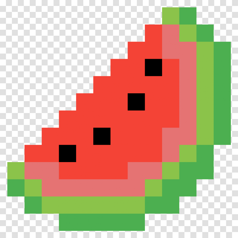 Download Watermelon Slice Pixel Art 10 By 10 Full Size Pixel Art 10 X 10, Graphics, Label, Text, Pattern Transparent Png