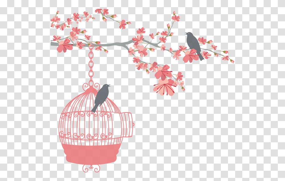 Download Wedding Bird Cage Image With No Background Bird Cage On Clipart, Plant, Flower, Blossom, Cherry Blossom Transparent Png