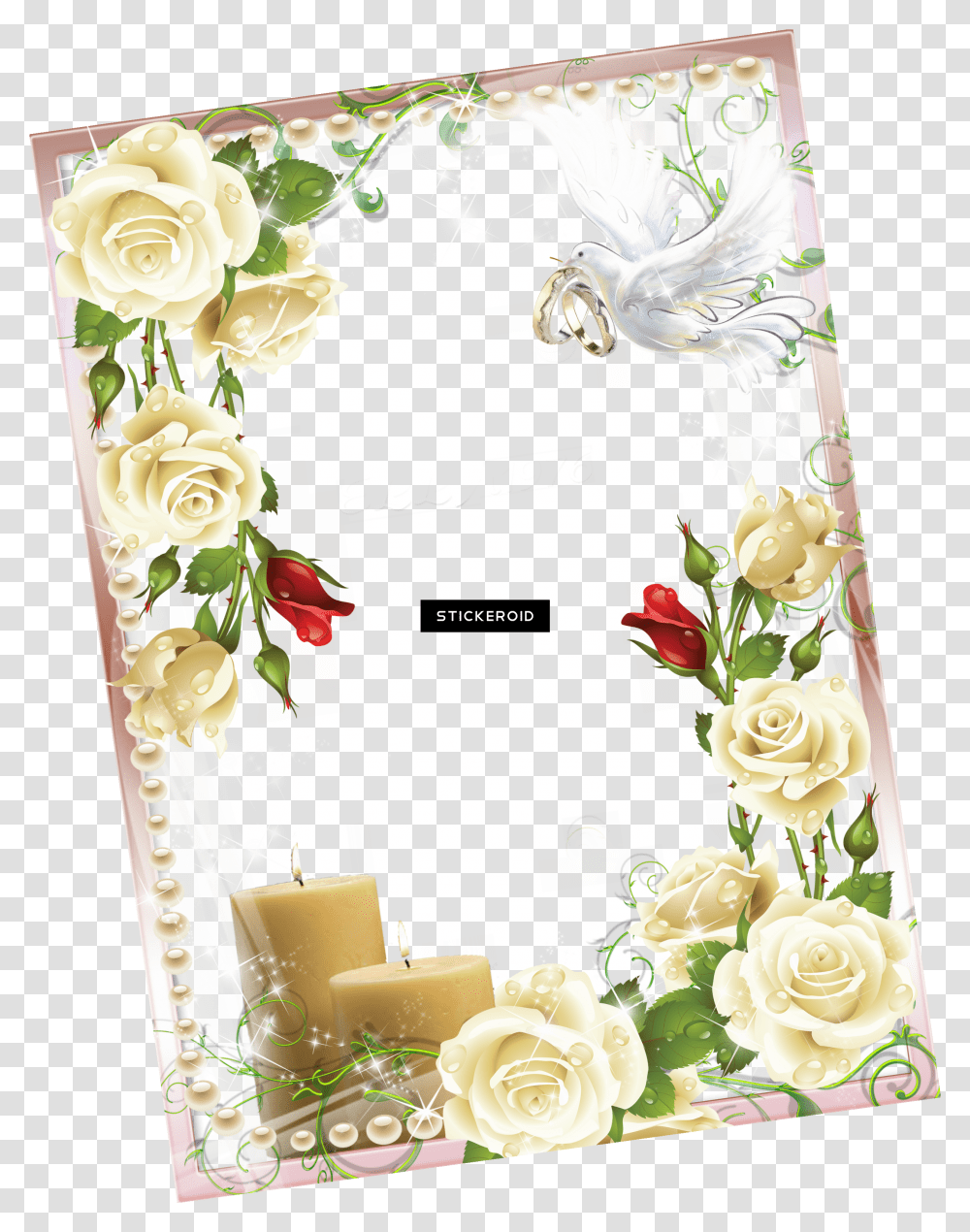 Download Wedding Flowers Frame Rose White Transparent Png