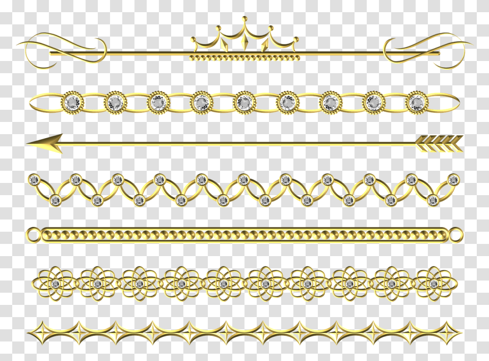 Download Wedding Gold Divider Line Border Gold Line, Chain, Hip Transparent Png