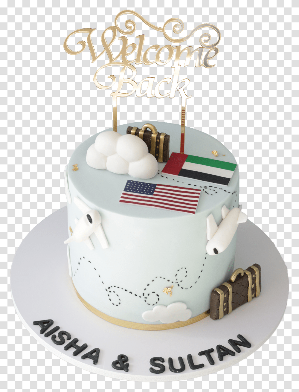 Download Welcome Back Cake Usa To Uae Birthday Cake Full, Dessert, Food, Torte Transparent Png