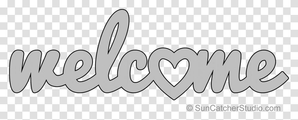 Download Welcome Heart Lower Pattern 2 100840 Pikseli Printable Stencil Letters Welcome, Text, Alphabet, Label, Calligraphy Transparent Png
