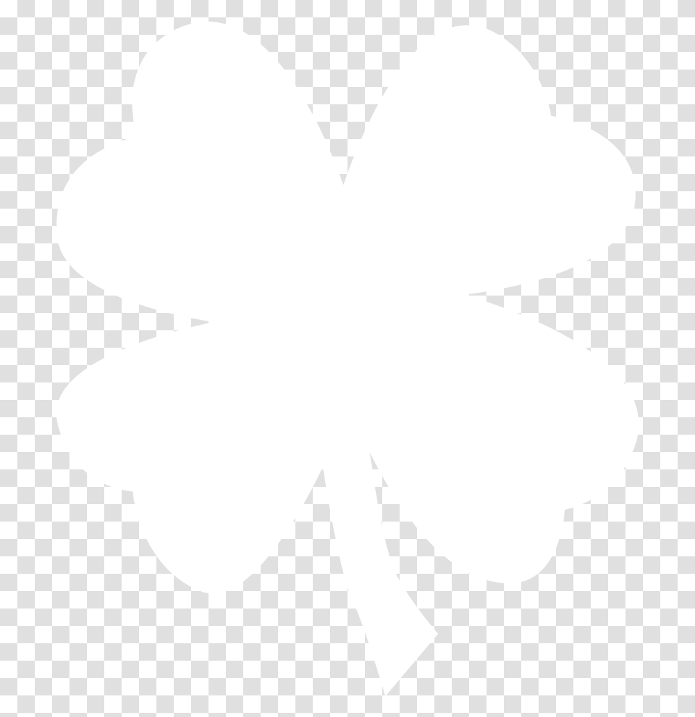 Download White Four Leaf Clover Four Leaf White 4 Leaf Clover, Stencil, Symbol, Plant, Flower Transparent Png