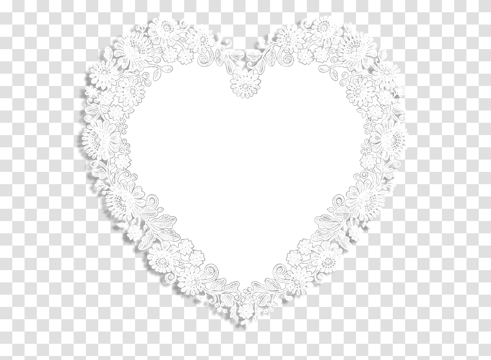 Download White Lace Heart Shape Frame Heart, Bracelet, Jewelry, Accessories, Accessory Transparent Png