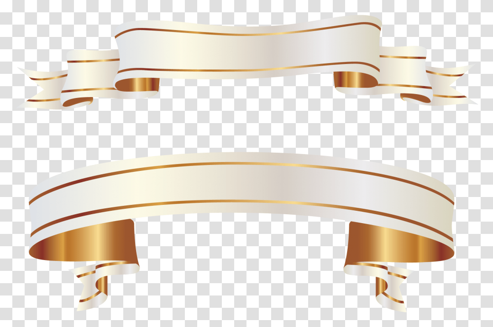 Download White Ribbon Gold Ribbon White Free, Scroll, Architecture, Building, Text Transparent Png