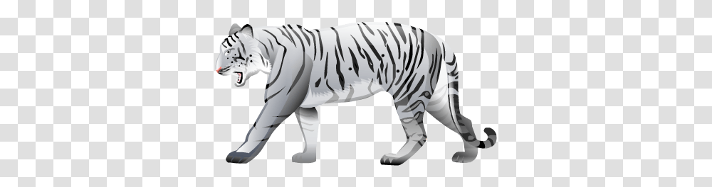 Download White Tiger Free Image And Clipart Bangal Tiger Black And White, Mammal, Animal, Zebra, Wildlife Transparent Png