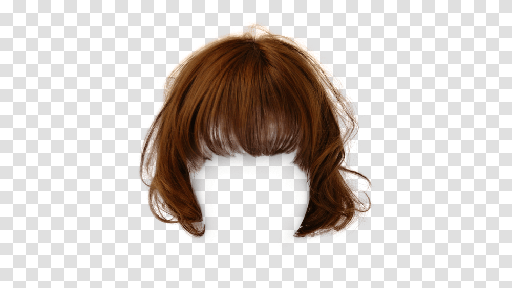 Download Wig Brown Hairstyle Short Pull Brown Hair Bangs, Person, Human, Head Transparent Png