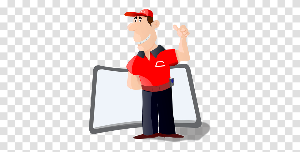 Download Windshield Glass Repair Cartoon Clipart Cartoon, Person, Standing, Carton, Box Transparent Png