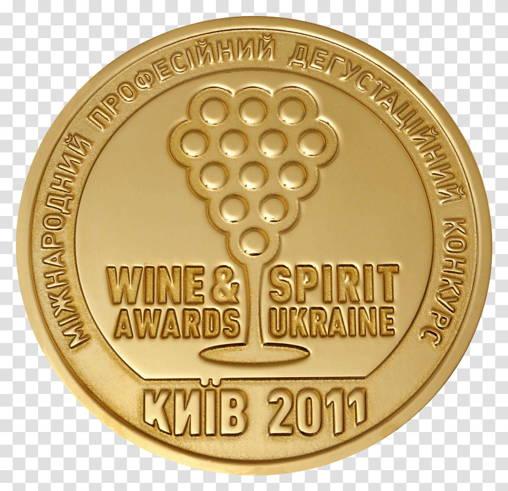 Download Wine & Spirit Ukraine Medal Image For Free Wine Gold Medal, Coin, Money, Clock Tower, Architecture Transparent Png