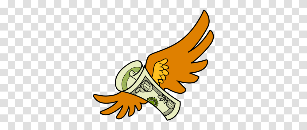 Download Wings Clipart Money Throw Money Away Clipart Money Bird Clipart, Beak, Animal, Architecture, Building Transparent Png
