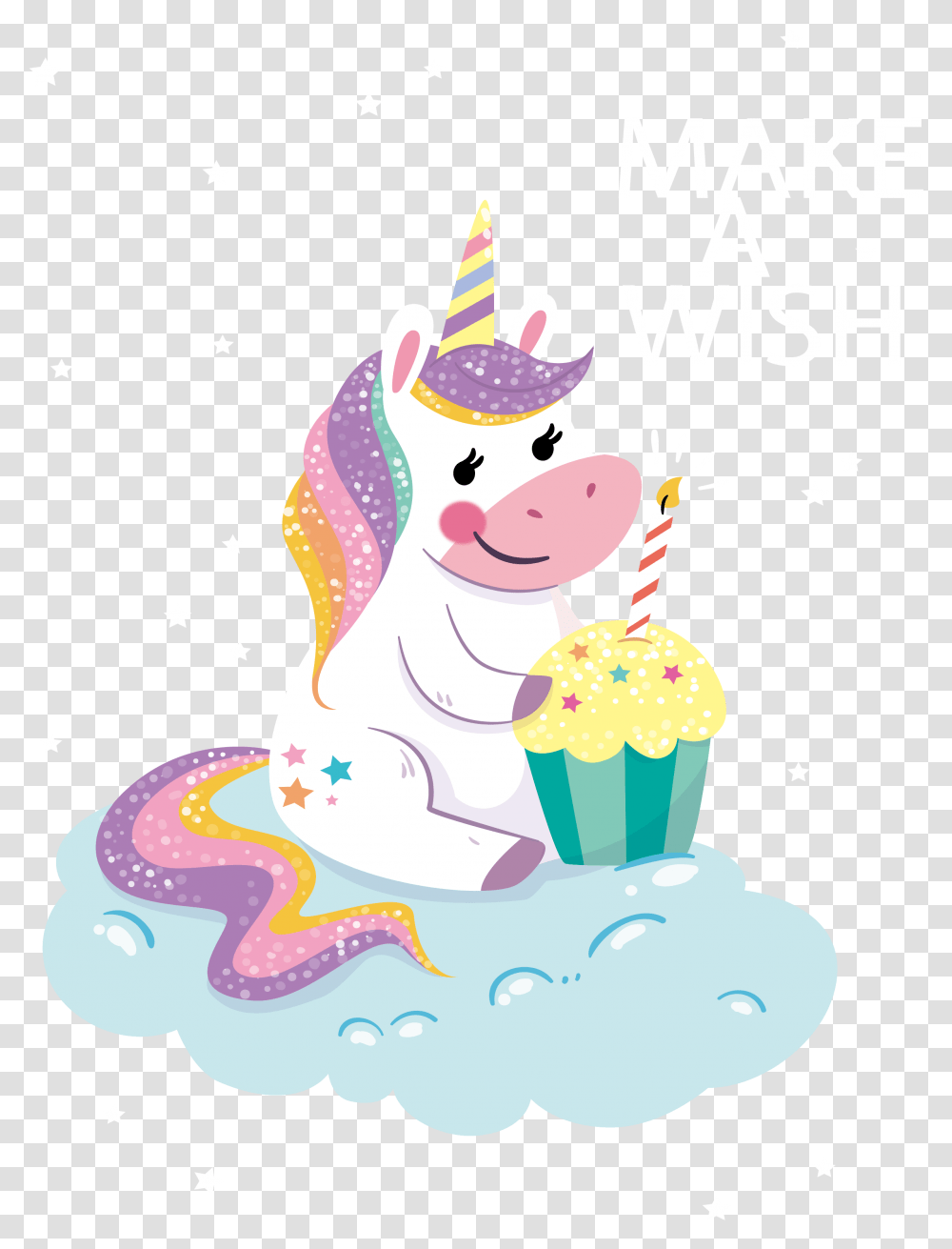 Download Wishing Birthday Euclidean Vector Unicorn Party Birthday Unicorn Clip Art, Cream, Dessert, Food, Birthday Cake Transparent Png