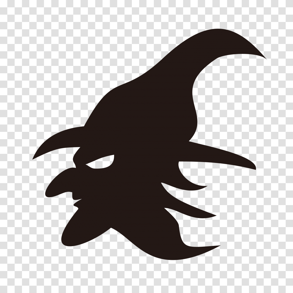 Download Witch Face, Silhouette, Stencil, Bird, Animal Transparent Png