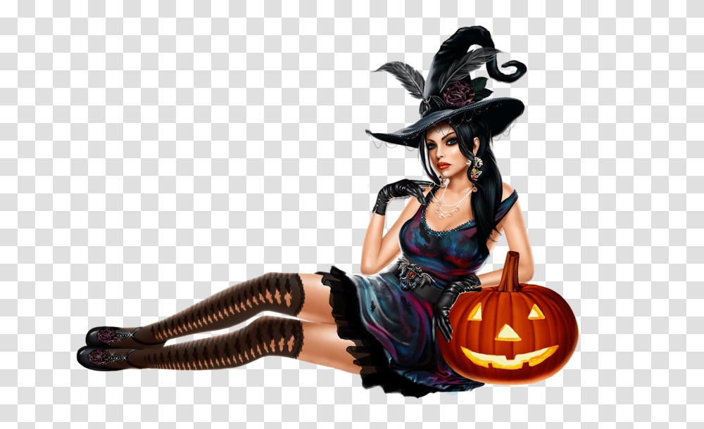 Download Witch Image Halloween Witches On Background, Hat, Clothing, Apparel, Person Transparent Png